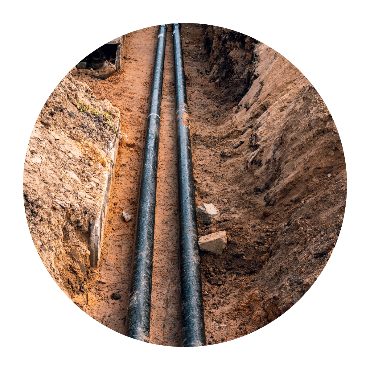 Water pipes in ground